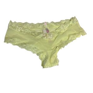 Victoria Secret Pink L neon yellow cheeky panty